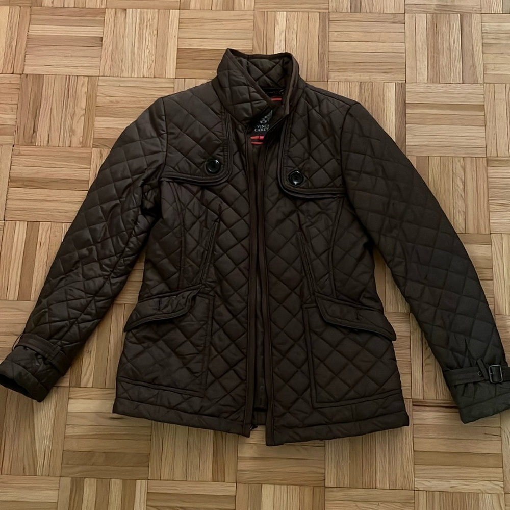 Vince Camuto womens olive quilted lightweight down jacket. Great condition! Sz S